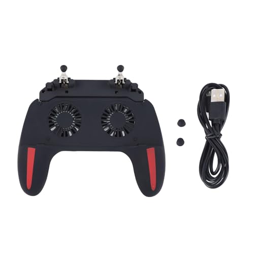 Mobiler Game-Controller Mit Lüfter, Telefon-Gaming-Griff-Gamepad, Leiser Betrieb, Gaming-Griff-Joystick, Gamepad, Telefon-Game-Controller, Tragbares Spielgriff Gamepad,Handy Gamepad (Schwarz)