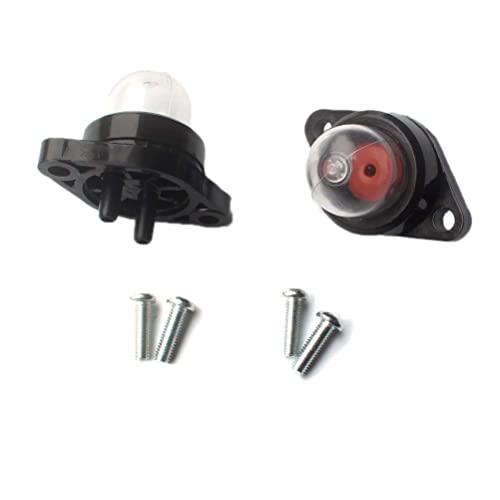 HURI Pack of 2 Primer Pompe Poire D'amorcage Carburateur et Visserie pour Partner 350 351 370 390 420 Poulan 2050 2055 2115 2150 2155 2175 2250 Tronçonneuse