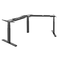 LogiLink EO0017 - Elektr. höhenverstellbares Schreibtischgestell, 120° Eckdesign mit programmierbarem LED-Speichermodul (3 Positionen) Schwarz