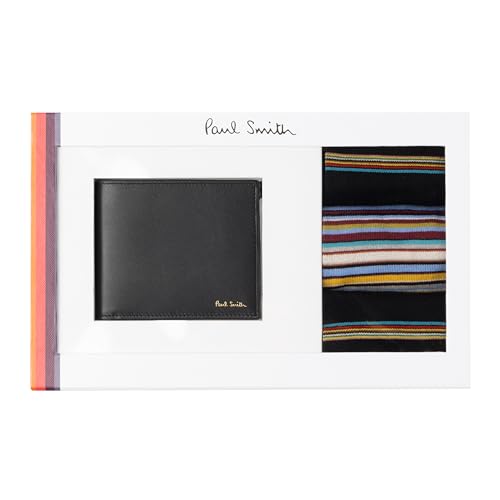 PS Paul Smith Men's 'Signature Stripe' Wallet and Two Pack Socks Gift Set, Multicolor