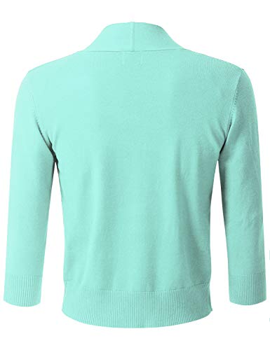 Womens Classic 3/4 Sleeve Open Front Cropped Bolero Cardigan (S~3XL)4