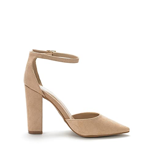 Dream Pairs 61100-COCO- SUEDE-SZ-8 Women'S Coco Pointed Toe High Heels Pump Shoes,Size 8,Nude/Suede,Coco thumb #1