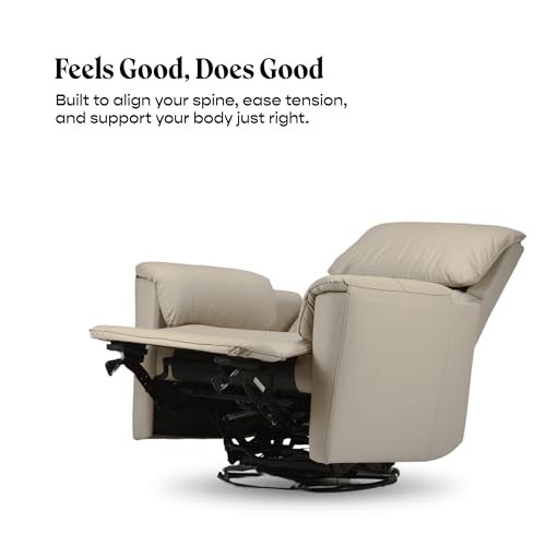 Image of SleepyCat Enso Motorised Recliner I Motorised Single Recliner I Ultimate Lounging Sofa I Ergonomic Design I Contouring Support I Premium Upholstery I Premium Leatherette I Sand Beige
