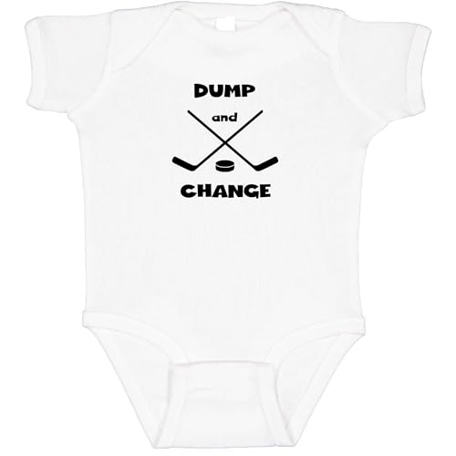 Image of Campus Originals Baby Hockey Bodysuit Creeper Dump and Change/Ice Ice Baby/Daddy Slipped One Past The Goalie
