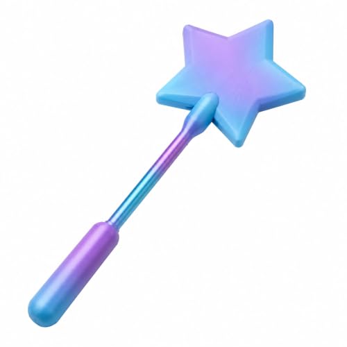 LMSAWK Baguettes Carte Crédit to-Pay, Tige Etoile Drôle Réalisée avec Impression 3D Portable Et Fonctionnel, The Fairy Pay Debit Card Wand pour Enfantt et Adultes, 36cm, Fan Cosplay, Magicien Bleu