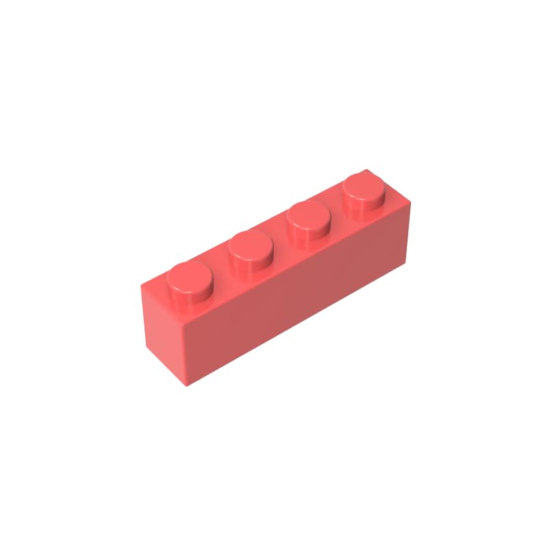 3010 Brick 1X4 50 Pieces High-Precision MOC Building Bricks Replacement Parts Compatible with Lego bricks GDS-534 Coral Orange โ image 1