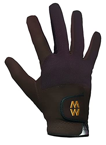 Macwet Men's & Women's 1 Pair Short Mesh Sports Gloves 6.5 Brown