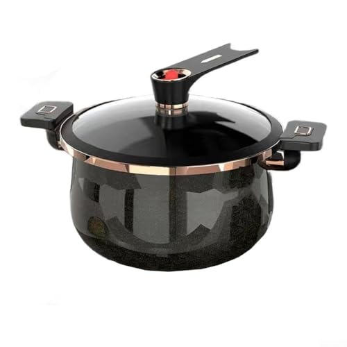 MeevrgR Olla a presión esmaltada de gran capacidad con diseño de doble oreja, olla interior antiadherente para múltiples métodos de cocción, cocción al vapor, hervir, utensilios de cocina de 26/28 cm