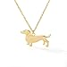 yrfchgj Colliers en Forme De Teckel Mignon pour Femmes Pendentif Chien Saucisses Chaises d'or Collier en Acier Inoxydable Chaîne De Chien Animal