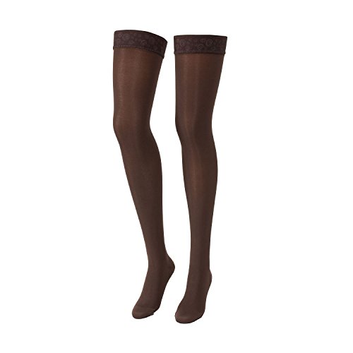 Compressana Microcotton - extra warme Stützstrümpfe - mit hohem Baumwollanteil - ideal für Herbst & Winter - mittlere Stützwirkung mit 14 mmHg Kompressionseffekt (III - M, Schoko)