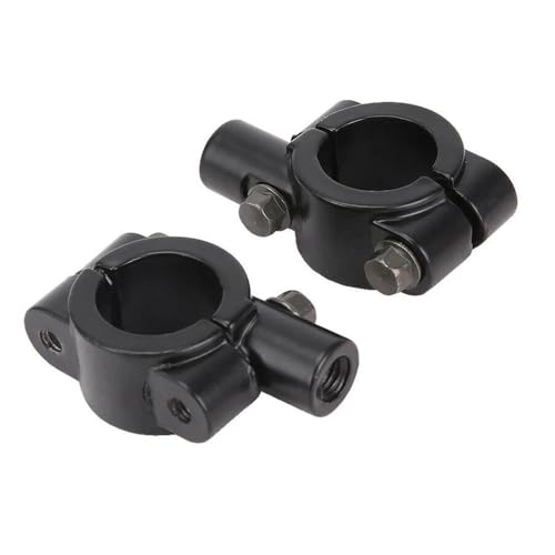 Abrazadera elevadora de manillar en aluminio negro con rosca de 8mm para retrovisor de 22mm 2
