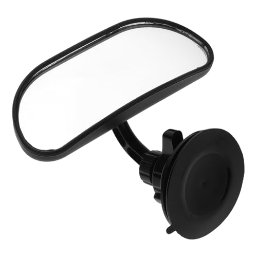 OUNONA 360° Rotating Mirror for Rear Mirror Suction Cup Secure Wide Angle Observation Glass Abs Easy Installation