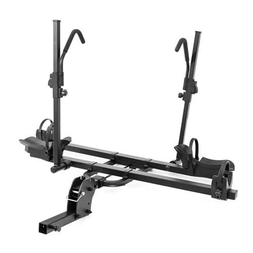 LEOGUAR 2-Bike Rack Hitch Mount, 200 lbs Capacity Electric Bike Carrier Foldable Platform Mount, for 2'' Receiver Cars Trucks SUVs Minivans RV