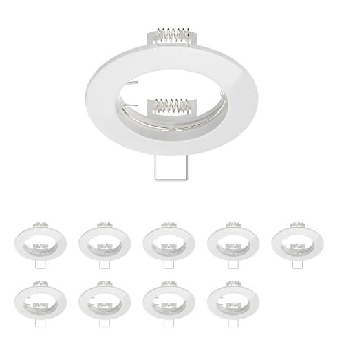 ledscom.de Recessed Ceiling Ring CIRC, Round, White Glossy, 10 pcs.