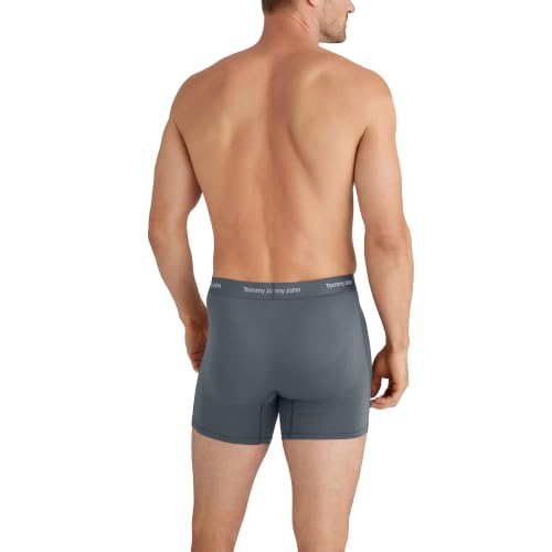 Image of Tommy John Men's Luxe Modal 6 inch Mid-Length Boxer Brief Underwear 3-Pack | 3 Pack, Stay-Put Waistband, Luxury Soft, Machine Wash, Contour Pouch for Comfort and Control, Tagless, Stretch Style