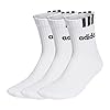 adidas Unisex - Adulto 3-Stripes Linear Half-Crew Cushioned Socks 3 Pairs, White / Black, 8.5-10 #1