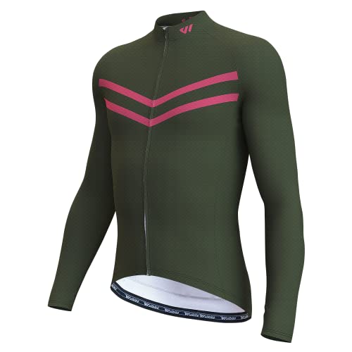 Lo.gas Cycling Jersey Men Long Sleeve Bike Shirt Full Zip with Pockets Moisture Wicking Bicycle Clothes