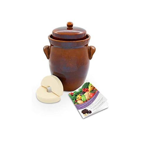 K&K fermenting crock, 5.0 litre, Form II, including weighting stone and lid Cover