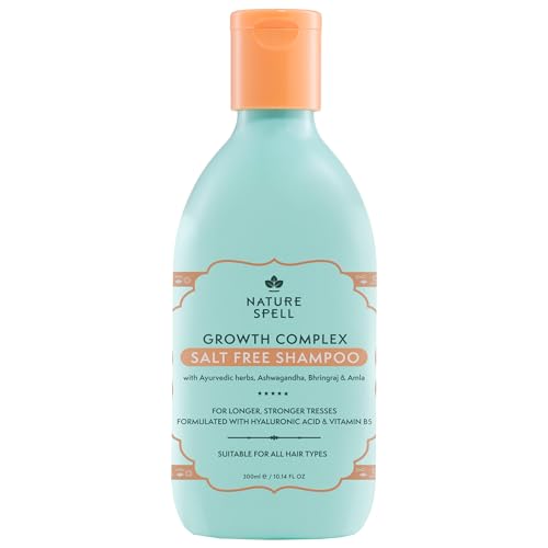 Nature Spell Hair Shampoo for Hair Growth, Infused with Ayurvedic Herbs, Vegan & Sulphate-Free, Suitable for All Hair Types, 10.14 Fl Oz