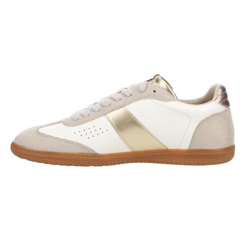 Womens Sydney Metallic Lace Up Sneakers Shoes Casual - Gold3