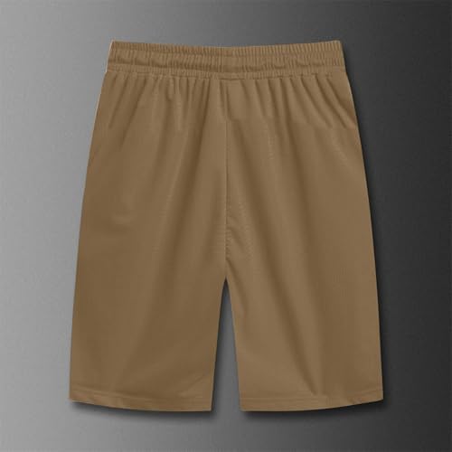 Men's Thin Ice Silk Quick Dry Shorts Casual Drawstring Elastic Waist Stretch Yoga Running Short Pants with Pockets