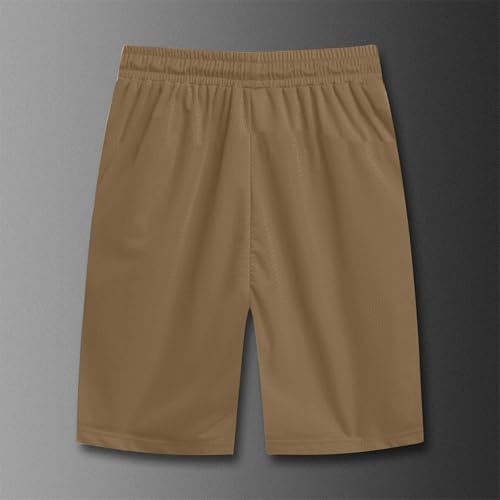 Men's Thin Ice Silk Quick Dry Shorts Casual Drawstring Elastic Waist Stretch Yoga Running Short Pants with Pockets