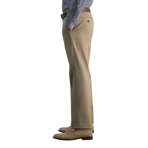 Haggar Men's Premium No Iron Khaki Straight Fit Flat Front Casual Pant2