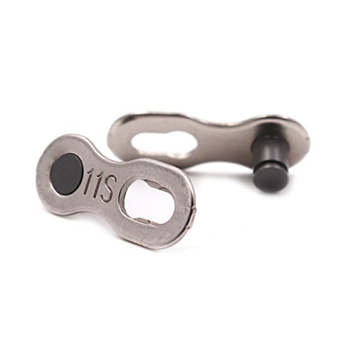 Cikuso 1 par / 2pzs Connector Junta de Enlace Maestro de Cadena de Bicicleta portatil Clip rapido de 11S Velocidad -Plata