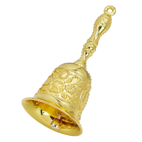 Campanello A Mano in Metallo - Campana Con Maniglia per Reception, Casa, Scuola e Decorazione Delle Vacanze Natale