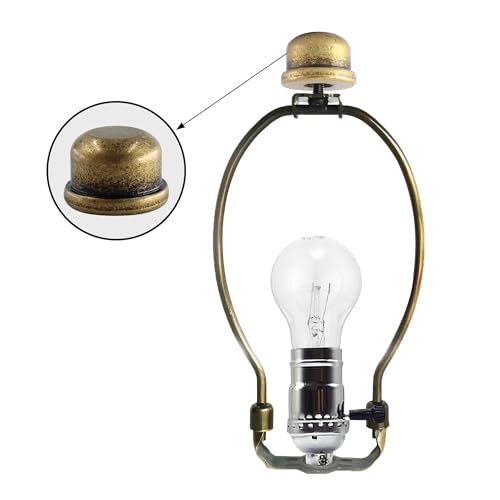 Image of 4PCS Solid Lamp Finials Caps Tapped, Knob On Top of The Harp Lampshade Stand, Harp Lamp Finial Knob, 1 /2 inch Tall, Bronze