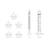 5 AniMam Mini + 2 Futter-Medikament-Spritzen (1ml & 3ml), Aufzucht-Nippel mit Futter-Spritze für kleine Säugetiere, wie Meerschweinchen, Hamster, Mäuse, Eichhörnchen, Igel und weitere Wildtiere