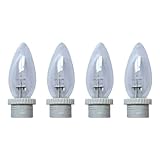 Brite Star Battery Operated Tiffany Replacement Bulb, Day Light - 4 Count Flameless Candles with Timer
