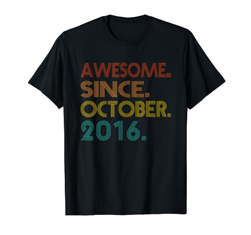 Awesome Since October 2016 Men Women Vintage Birthday Idea Camiseta