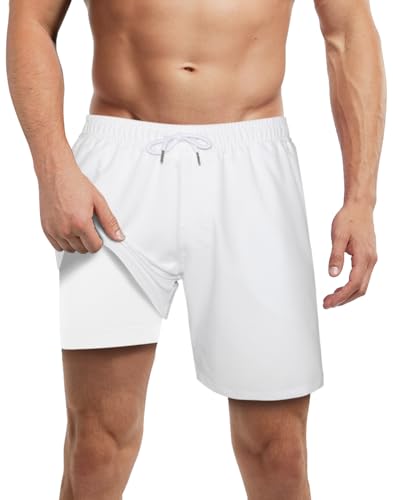 LUCOWEE Swim Trunks: Compression Liner, 7" Inseam