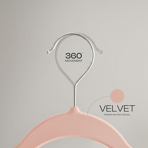 Image of Utopia Home Velvet Hangers, Pink, 30 Pack | Luxury Non-Slip Slim Pant & Coat Hangers, Strong Space-Saving Clothes Hangers with Pants Bar and 360 Swivel Hook