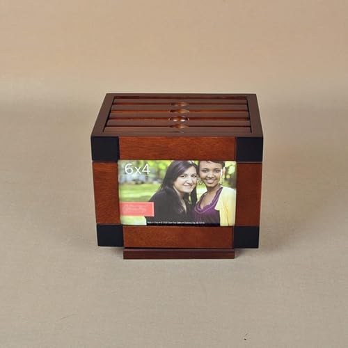 Álbum de Fotos de Madera, Caja con 5 Álbumes Deslizables 6x4in, Almacenamiento DIY para Fotos de 6 Pulgadas, para Bodas y Aniversarios miniatura 5