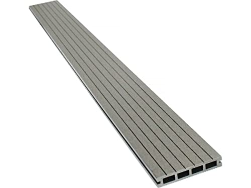Habitat et Jardin Lote de 3 Lamas Composite alveolar para terraza - 2,4m - Superficie Aprox 1m2 - Gris