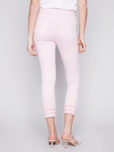 Denim Fringe Detail Crop with 5 Pockets Indigo / 82