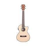 Kala Brand Music Kala Solid Spruce Top Mahogany Gloss Tenor Ukulele with EQ with Built-In Tuner (KA-STGE-C), Natural