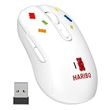 Haribo Wireless Mouse, Bluetooth 3.0/5.0 & 2.4GHz, Adjustable DPI, Multi-Device Pairing, Compact Gummy Bear Style for Laptop, Desktop, PC