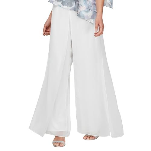 Image of Alex Evenings Women's Silky Chiffon Wide Leg Pant