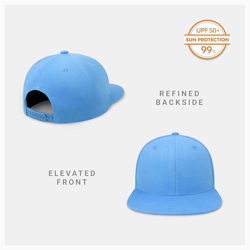 Image of CHOK.LIDS Flat Bill Visor Classic Snapback Hat Blank Adjustable Brim High Top End Trendy Color Style Plain Tone Baseball Cap