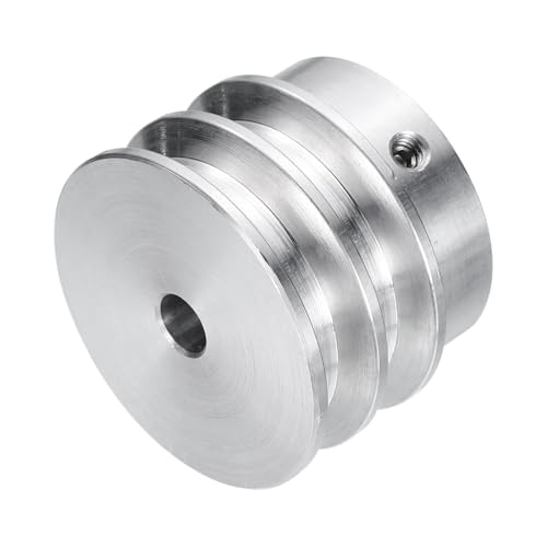 QUARKZMAN V-Typ Riemenscheibe 7mm Bohrung 40mm Außendurchmesser Doppelrillen Aluminiumlegierung Keilriemenscheibe für Motorwellen-Bohrmaschine 6mm(1/4) PU-Formgürtel