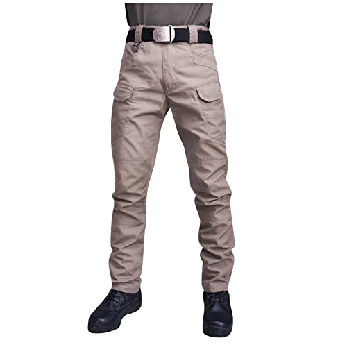 OIOLOYJM Military Cargo Pants for Men Hiking Relaxed Fit Work Waterproof Stretch Tactical Lightweight Outdoor Travel Pant