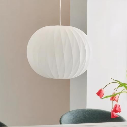 APLampara 15.7" Modern Lantern Pendant Light with Imitation Silk Lampshade