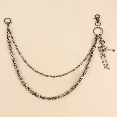 PINKPIN Skeleton Wallet Chain Biker Jean Pocket Chain Unisex Pant Trouser Skull Chain for Men Women