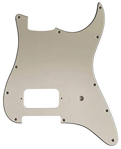 ギターピックガード Fits Fender Stratocaster Start Single Humbucker Style 3層構造 ギター保護 保護フィルム付き (3プライホワイト)