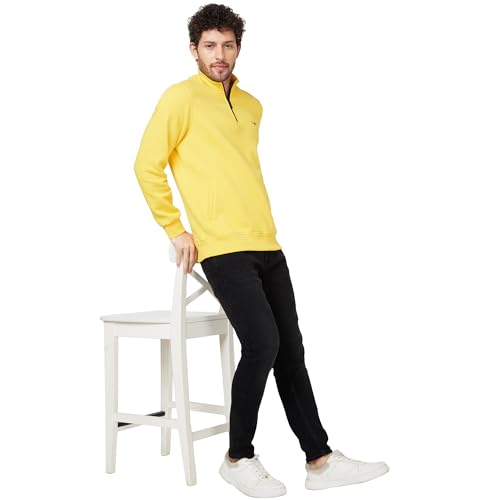 Image of Spykar Blended High Neck Full Sleeve Sweatshirt for Men