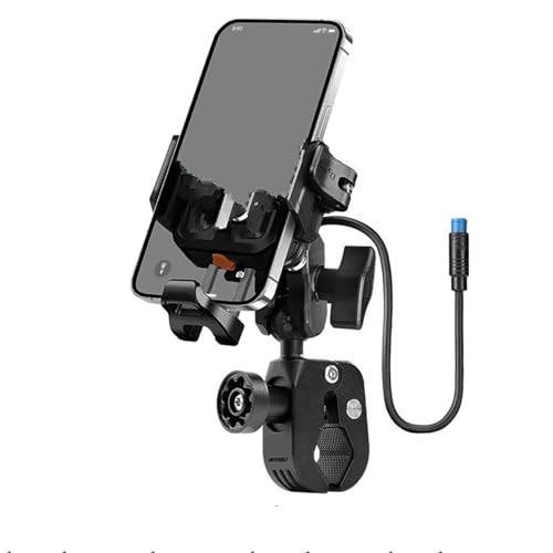 Support de téléphone antivol pour moto avec système de charge rapide Type-C et antichoc