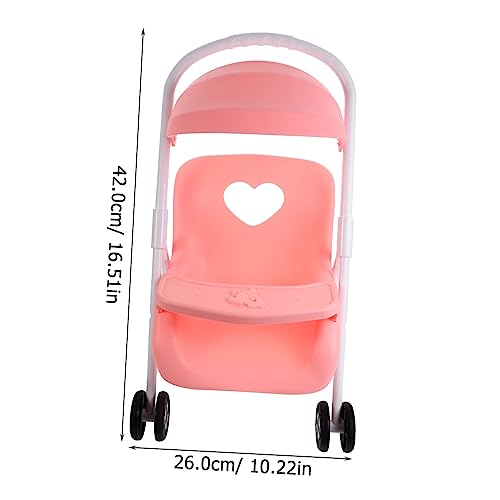 CLISPEED Puppenwagen Zubehör Beweglicher Puppenwagen Kinderwagen für Puppenhaus Dekoration Leichtes Design für Rollenspiele und DIY Bastelprojekte – Bild 3